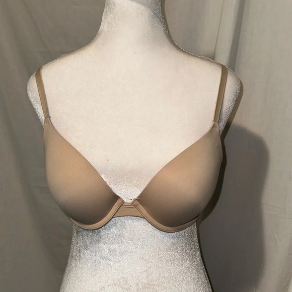 beige Victoria's Secret PINK wear everywhere push up bra size 34C - Picture 1 of 5